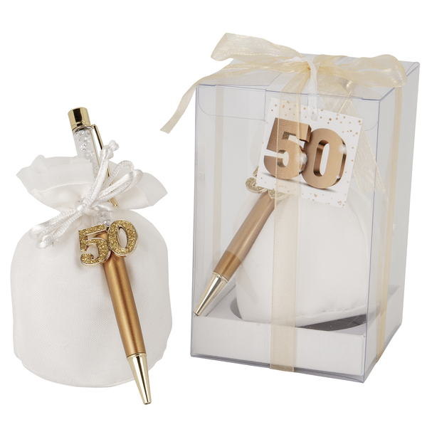 Bomboniere Gastgeschenk edler Kugelschreiber zur Goldhochzeit