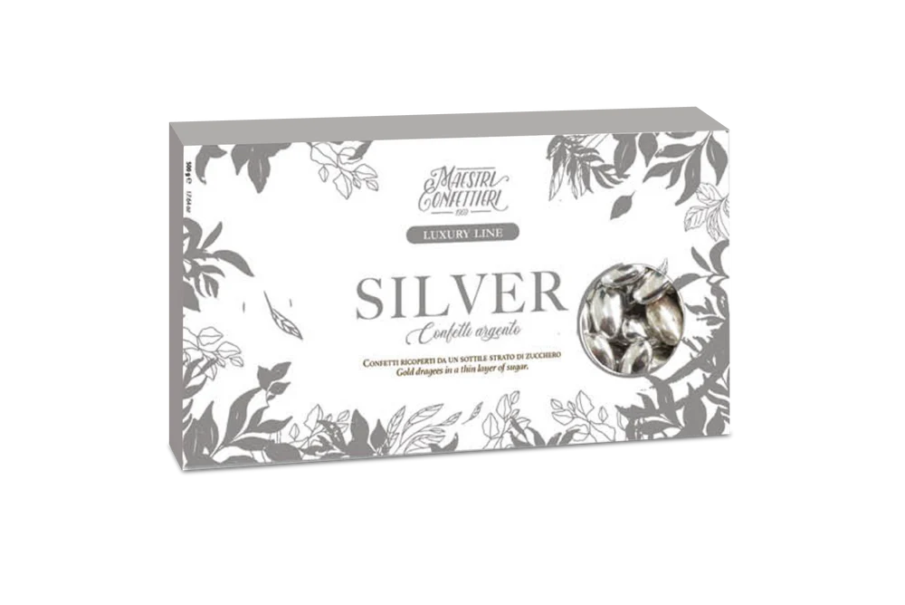 Confetti alla Mandorla argento 500g Maxtris - Italienische Hochzeitsmandeln Silber