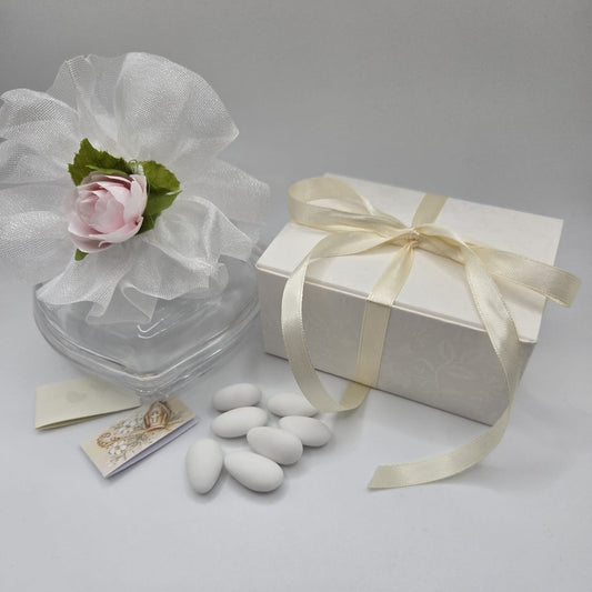 Bomboniere- Gastgeschenk Glasdose in Herzform