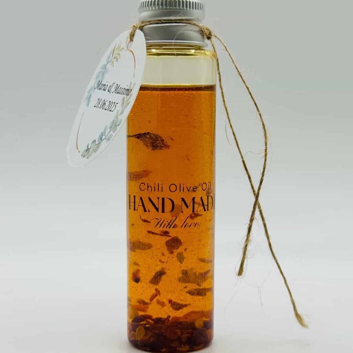 Handgemachtes Chili - Olivenöl Gastgeschenk 50ml - Hochzeit Taufe - Pina´s Bombonieren