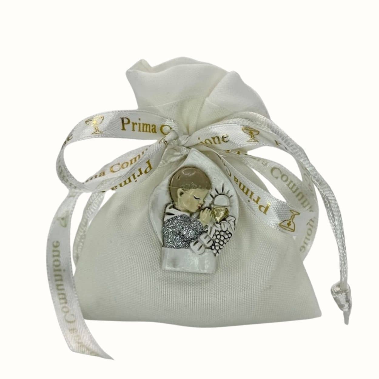 Mandelsäckchen mit Magnet Kommunionjunge - personalisiert - Pina´s Bombonieren