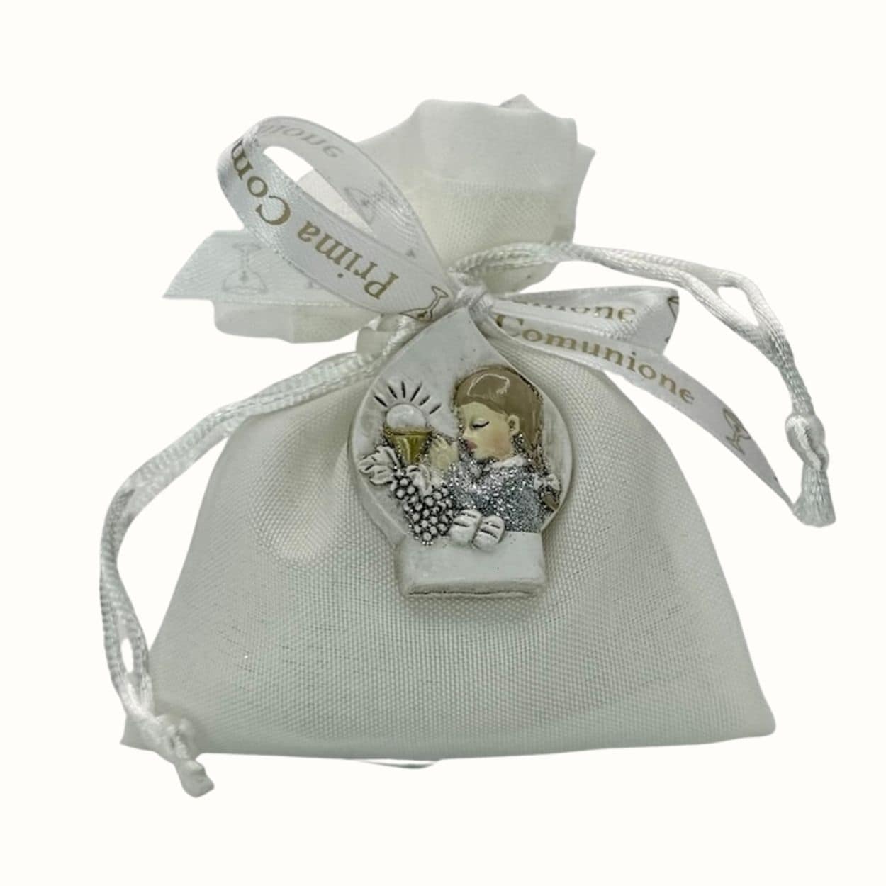 Mandelsäckchen mit Magnet Kommunionmädchen - personalisiert - Pina´s Bombonieren