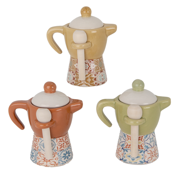 Bomboniere / Gastgeschenk - Zuckerdose Mokkakännchen in 3 Farben