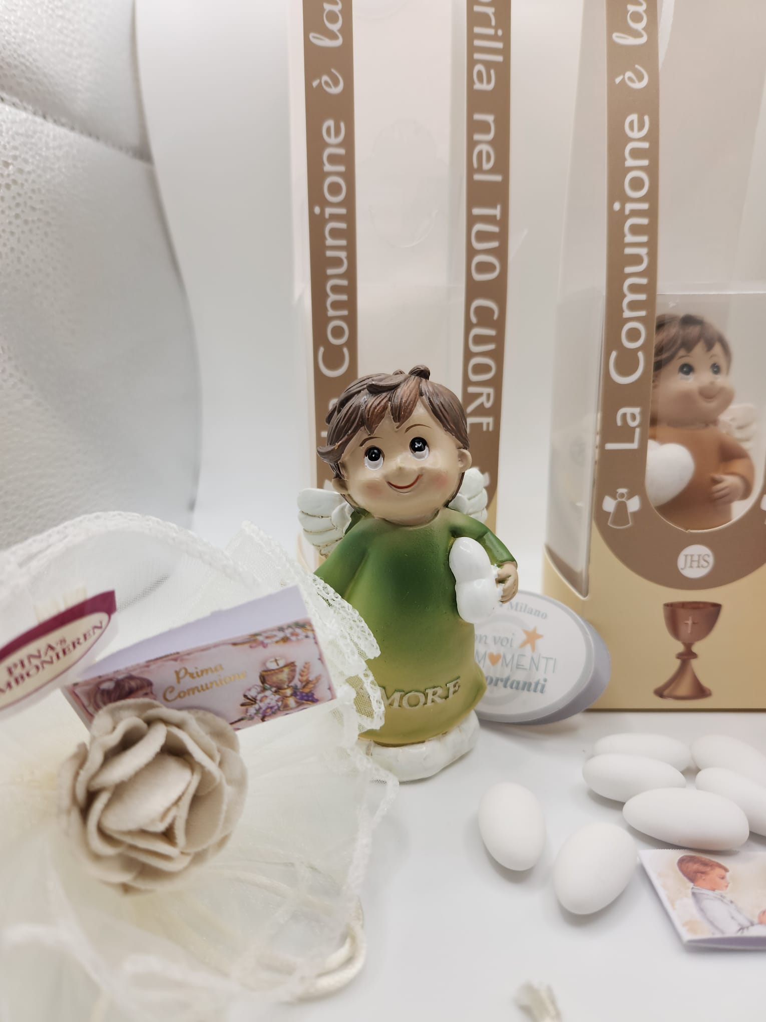 Engel 3 Farben 10 cm höhe als Gastgeschenke inkl Glückwunschmandeln