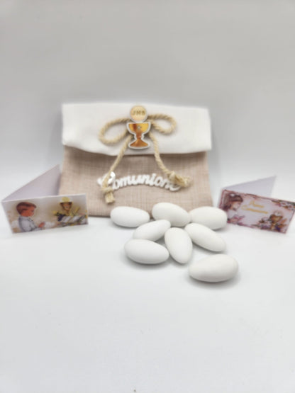 Mandelsäckchen mit Schriftzug Comunione