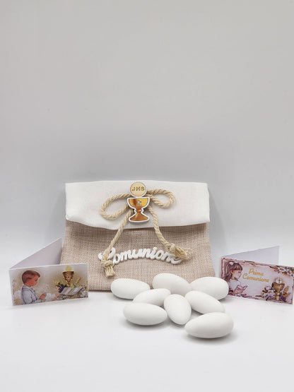 Mandelsäckchen mit Schriftzug Comunione