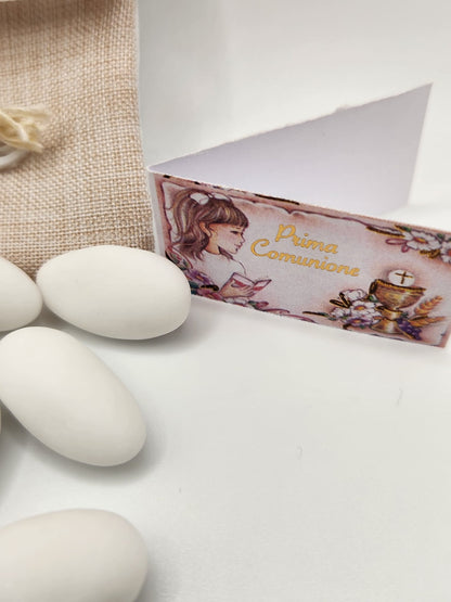 Mandelsäckchen mit Schriftzug Comunione