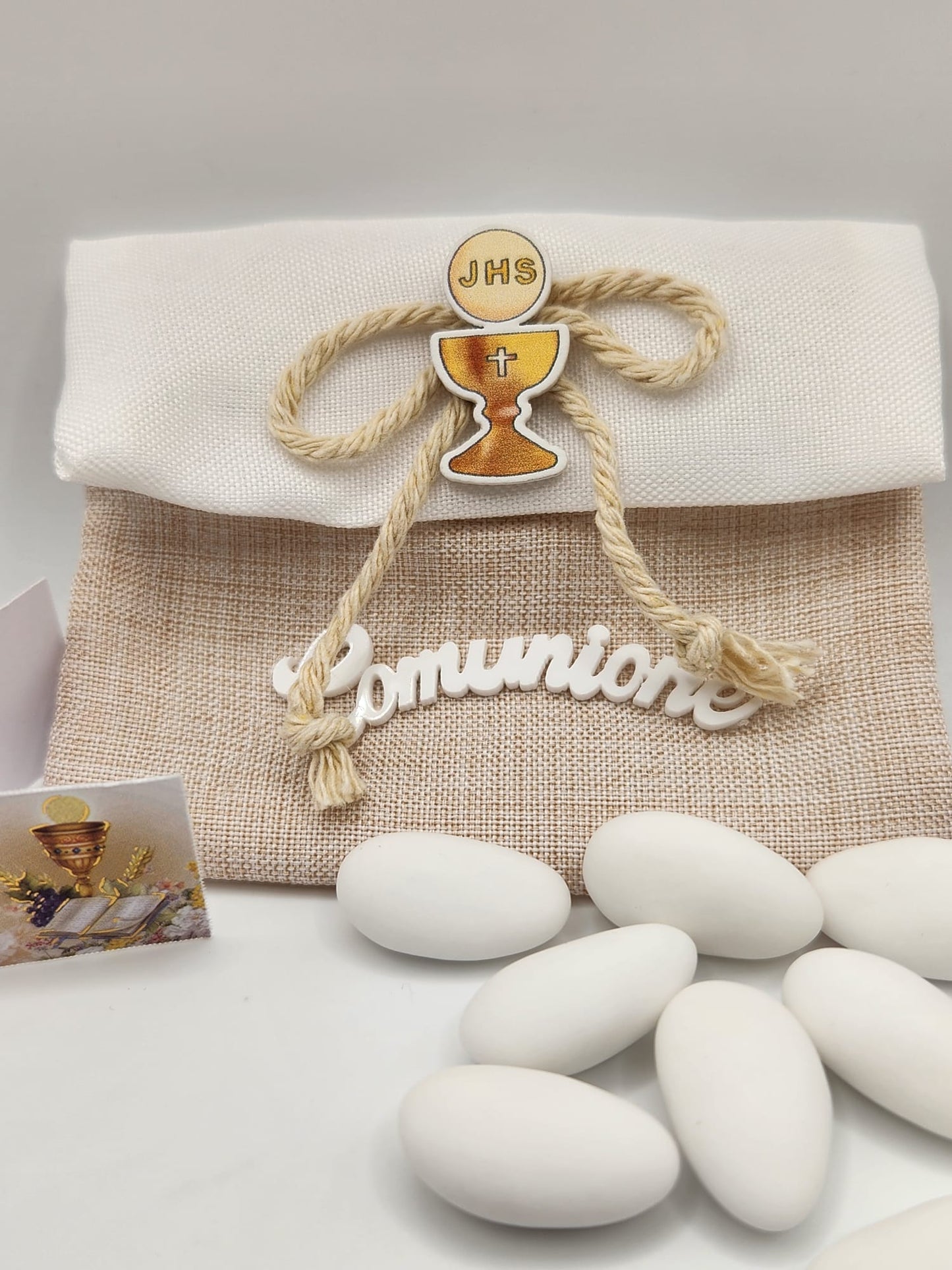 Mandelsäckchen mit Schriftzug Comunione