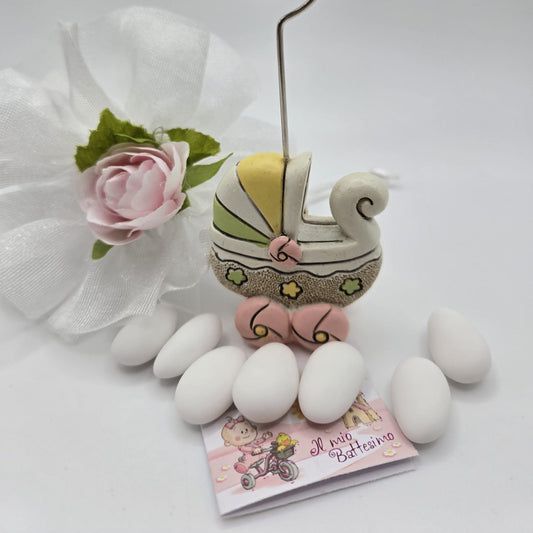 Bomboniere-Gastgeschenk-Tischkartenhalter zur Taufe Mädchen