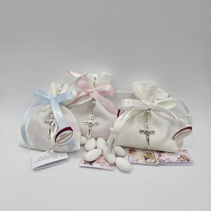 Bomboniere-Gastgeschenk Rosenkranz incl. Sacchettino & Bigliettino