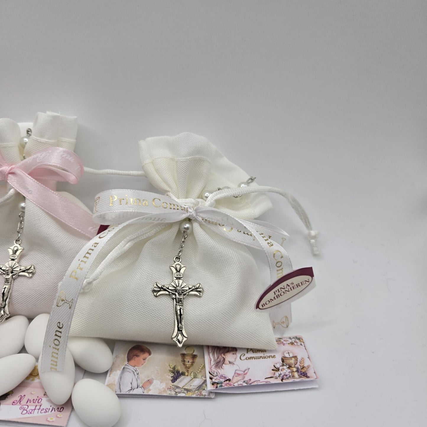 Bomboniere-Gastgeschenk Rosenkranz incl. Sacchettino & Bigliettino