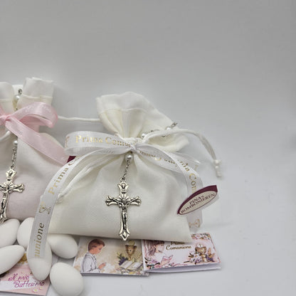 Bomboniere-Gastgeschenk Rosenkranz incl. Sacchettino & Bigliettino