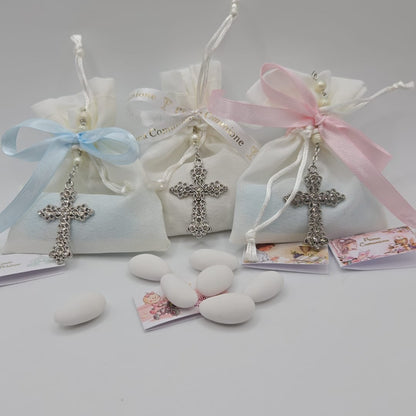 Bomboniere-Gastgeschenk Rosenkranz mit Glitzer