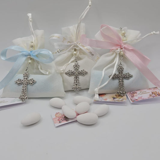 Bomboniere-Gastgeschenk Rosenkranz mit Glitzer