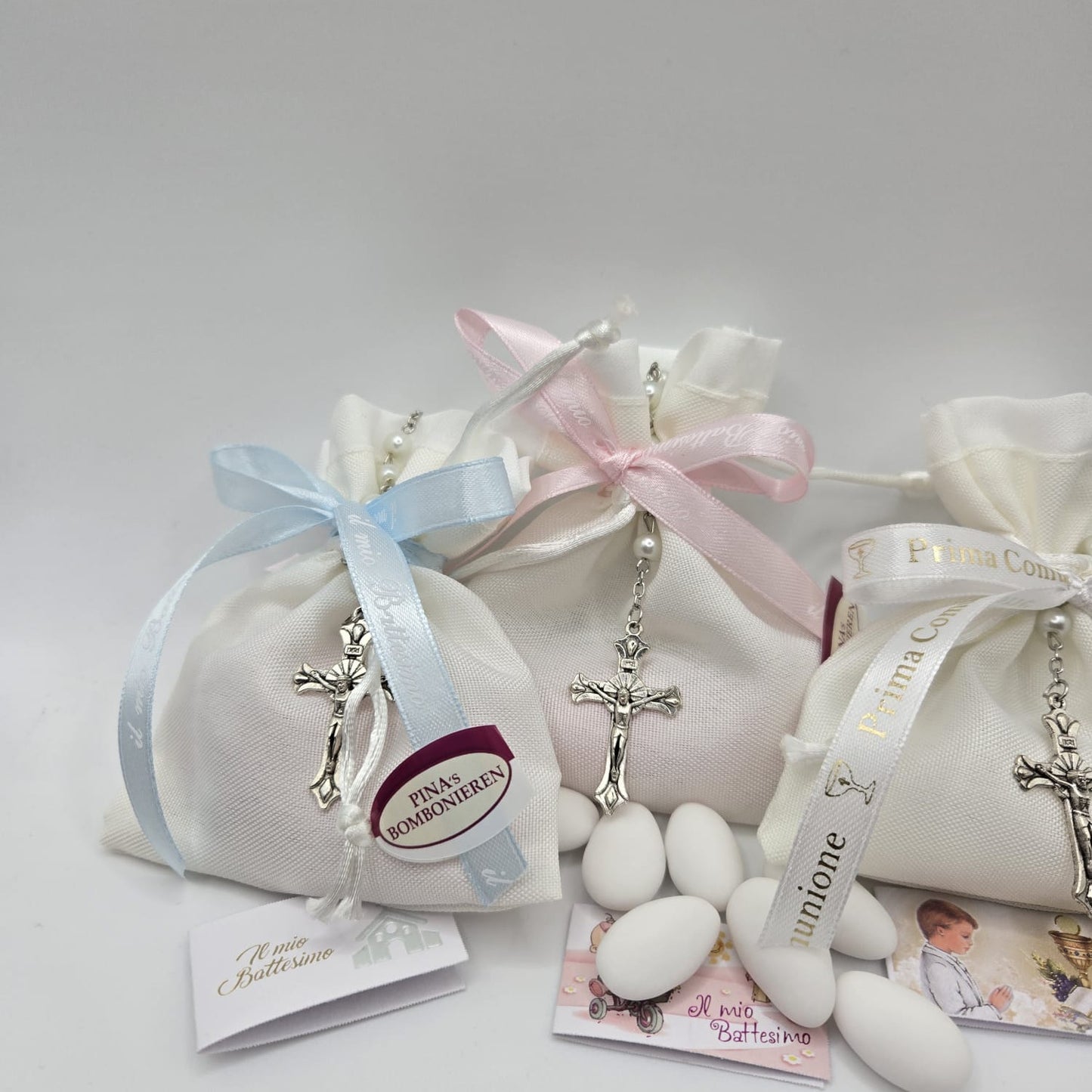 Bomboniere-Gastgeschenk Rosenkranz incl. Sacchettino & Bigliettino