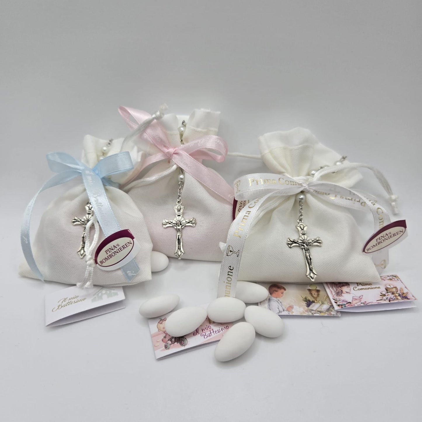 Bomboniere-Gastgeschenk Rosenkranz incl. Sacchettino & Bigliettino