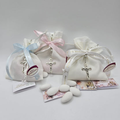 Bomboniere-Gastgeschenk Rosenkranz incl. Sacchettino & Bigliettino