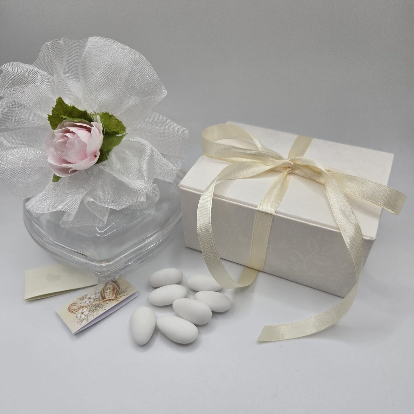 Bomboniere- Gastgeschenk Glasdose in Herzform