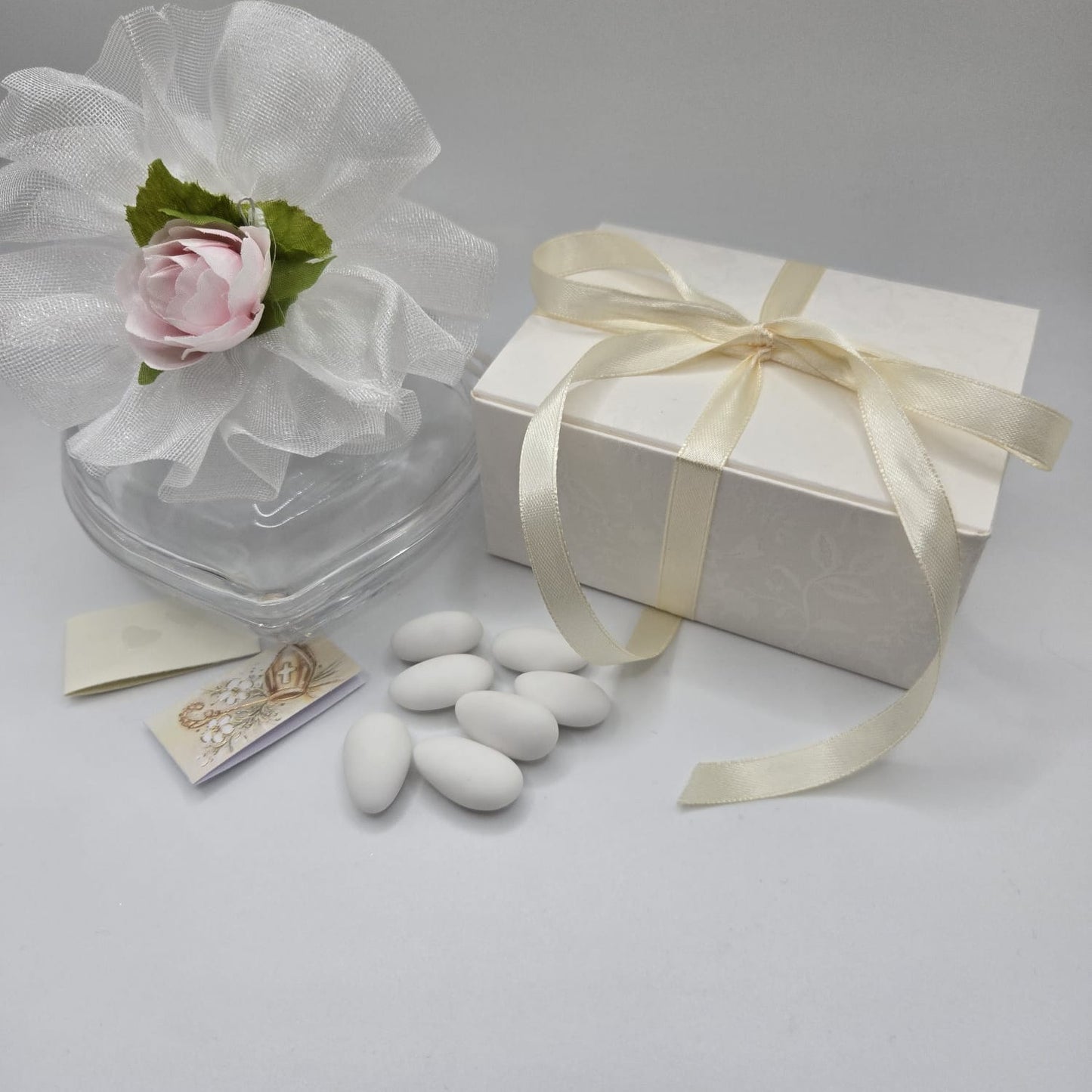 Bomboniere- Gastgeschenk Glasdose in Herzform