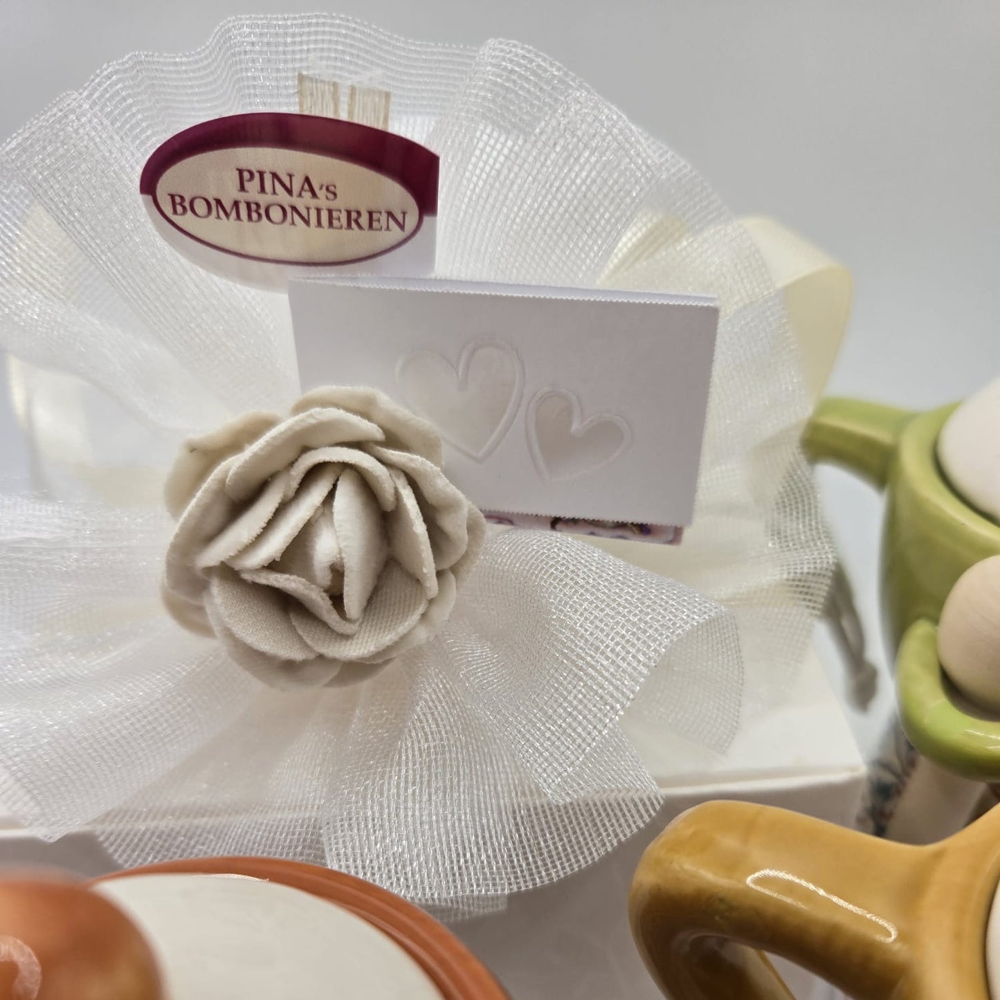 Bomboniere / Gastgeschenk - Zuckerdose Mokkakännchen in 3 Farben
