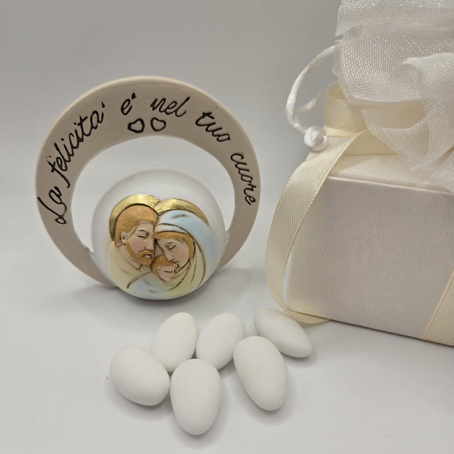 Bomboniere/Gastgeschenk Aufsteller mit der Heiligen Familie