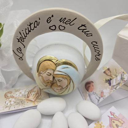 Bomboniere/Gastgeschenk Aufsteller mit der Heiligen Familie