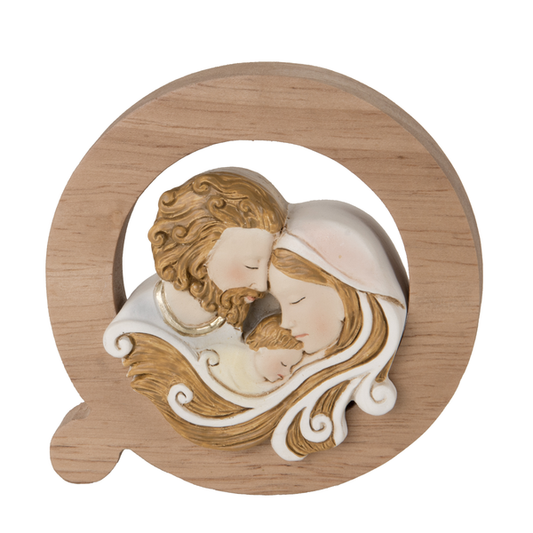 Bomboniere - Gastgeschenk Aufsteller aus Holz Heilige Familie