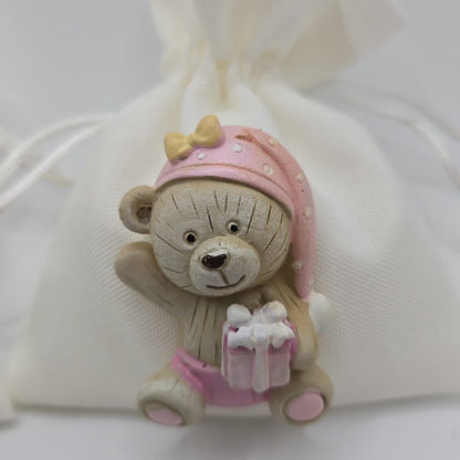 Bomboniere Teddybär als Magnet rosa
