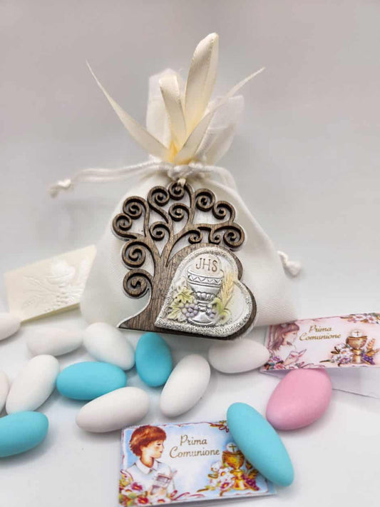 Erstkommunion Mandelsäckchen Lebensbaum Natura 10er Sparpaket - Pina´s Bombonieren