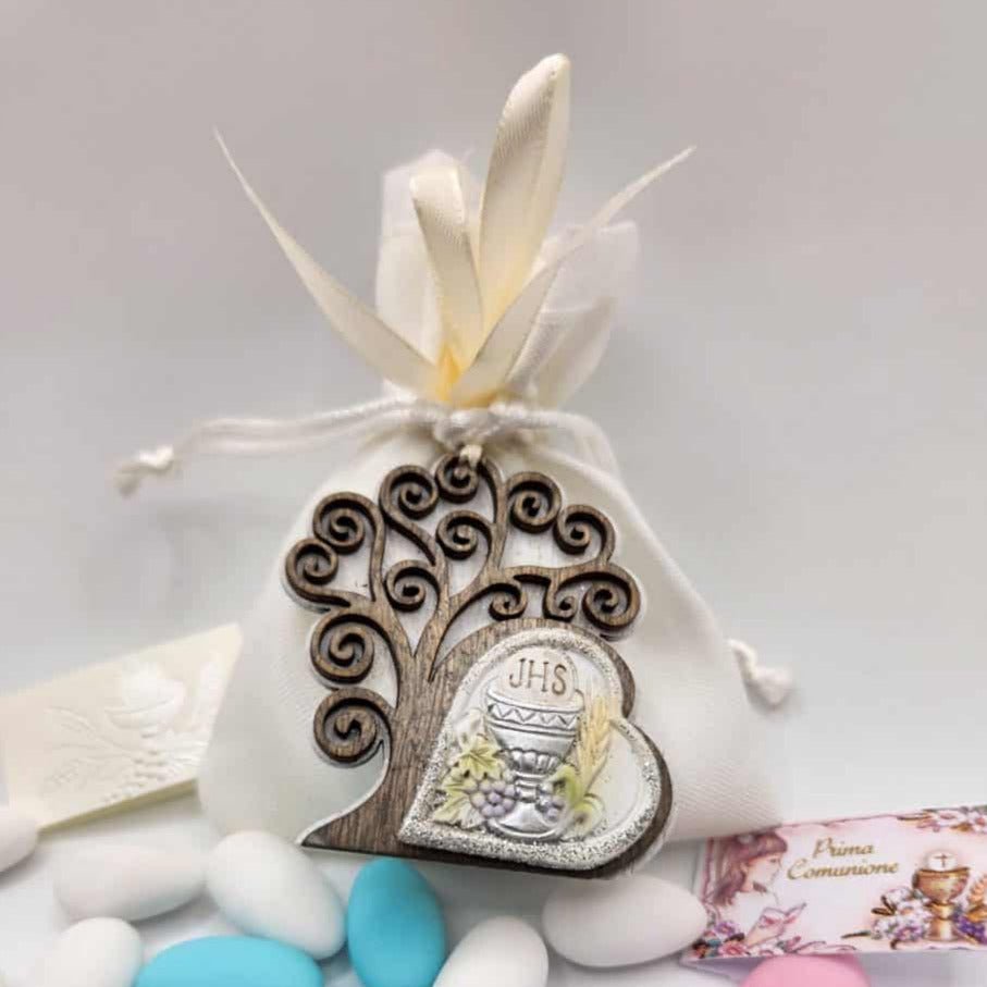 Erstkommunion Mandelsäckchen Lebensbaum Natura - Gastgeschenk - Pina´s Bombonieren