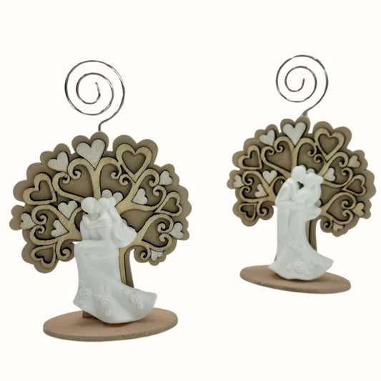 Geschenk Holzaufsteller Brautpaar als Notizhalter - Pina´s Bombonieren