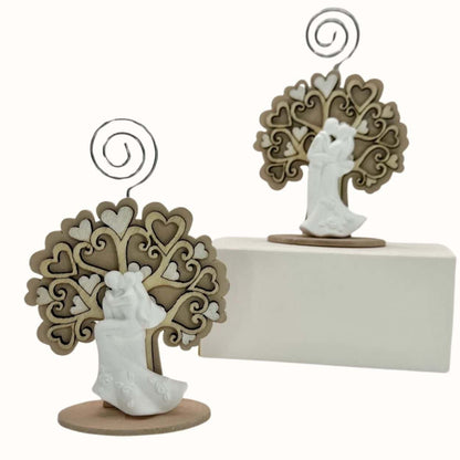 Geschenk Holzaufsteller Brautpaar als Notizhalter - Pina´s Bombonieren