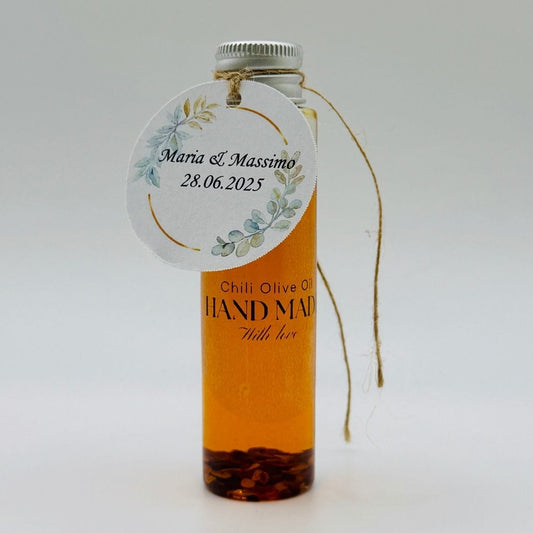 Handgemachtes Chili - Olivenöl Gastgeschenk 50ml - Hochzeit Taufe - Pina´s Bombonieren