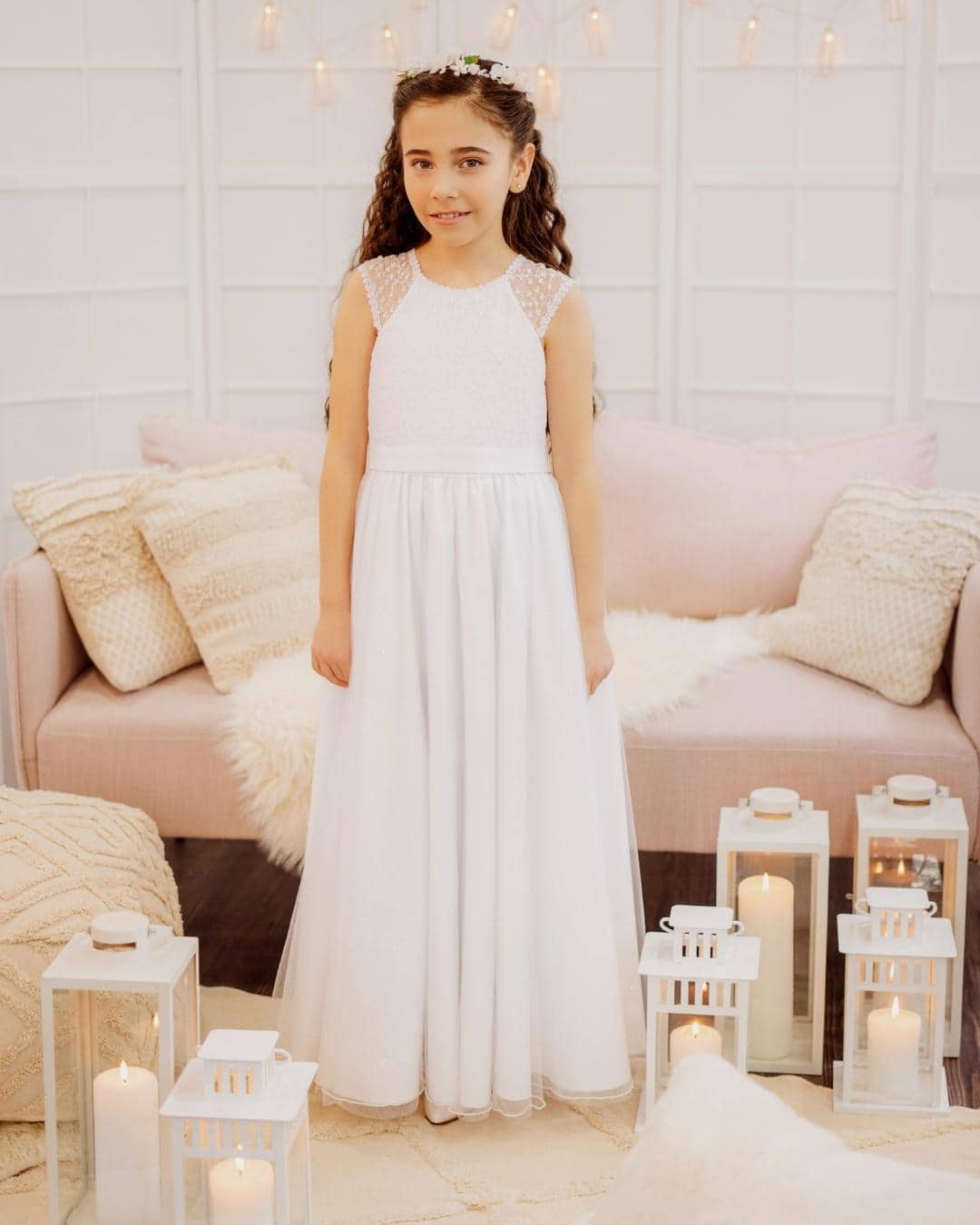 Kommunionkleid Keely Emmerling - Weißes Kommunionskleid Mädchen - Pina´s Bombonieren