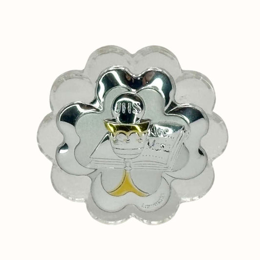 KRISTALLAUFSTELLER MIT Kelchabbildung ZUR KOMMUNION – BOMBONIERE GASTGESCHENK - Pina´s Bombonieren