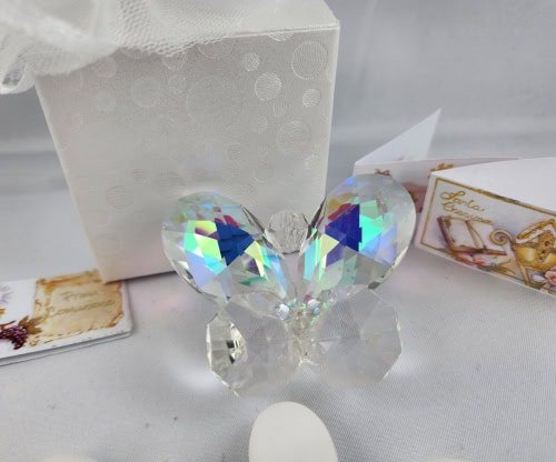 Kristallaufsteller Schmetterling weiß - personalisiert - Pina´s Bombonieren