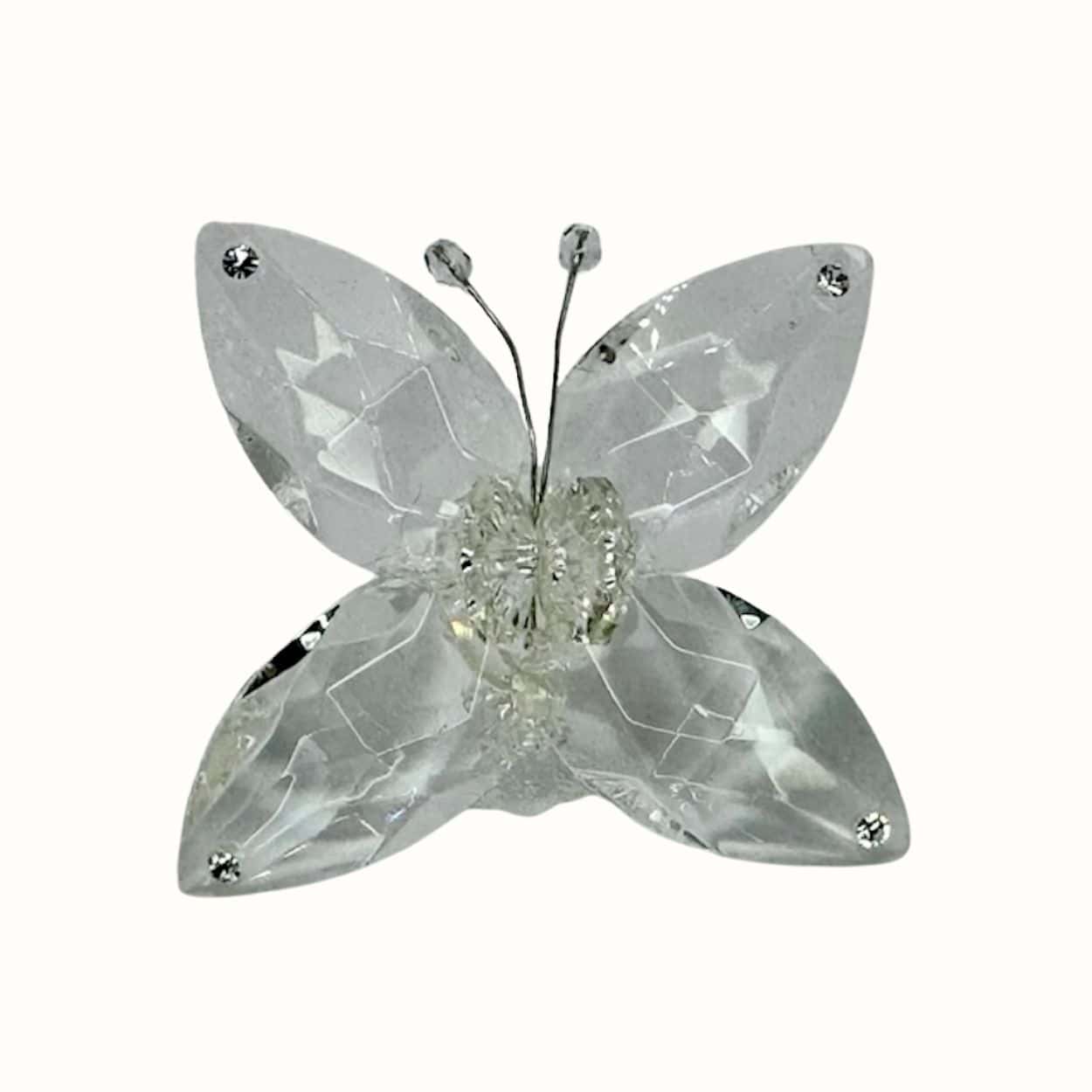 Kristallaufsteller Schmetterling weiß - personalisiert - Pina´s Bombonieren