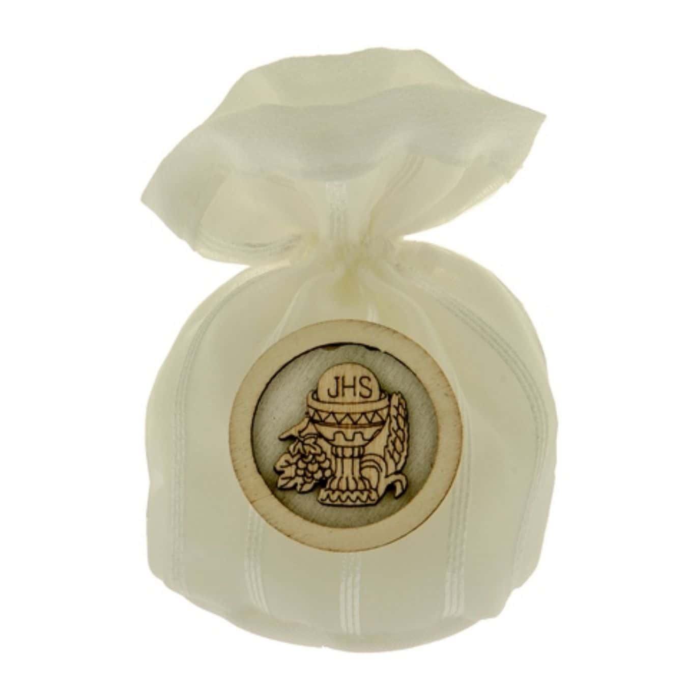 Mandelsäckchen mit Holzemblem Kelch - Pina´s Bombonieren