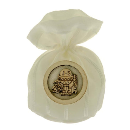 Mandelsäckchen mit Holzemblem Kelch - Pina´s Bombonieren