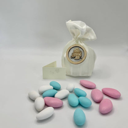 Mandelsäckchen mit Holzemblem Kelch - Pina´s Bombonieren