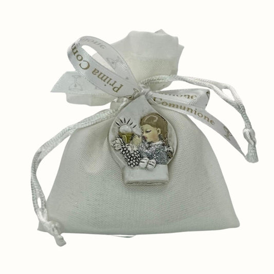 Mandelsäckchen mit Magnet Kommunionmädchen - personalisiert - Pina´s Bombonieren